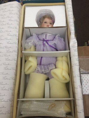 Master Piece Gallery BEDTIME BLUES Thelma Resch # 34/1500 24'' Porcelain Doll COA