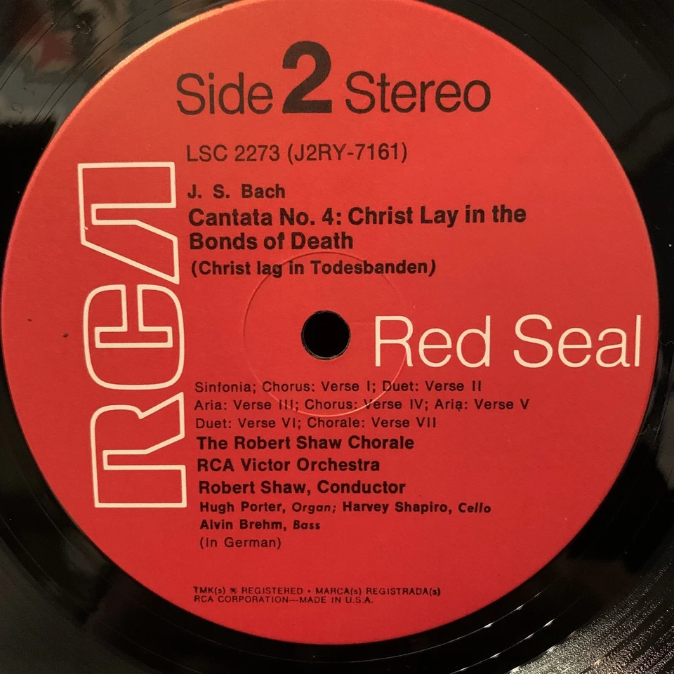 RCA Living Stereo LSC-2273 BACH Motet & Cantata - SHAW - ST LP IN SHRINK - Image 4 of 4