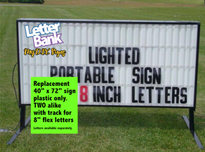 TWO 40'' x 72'' V3 FACE PANELS w/track for Portable Roadside Readerboard Signs