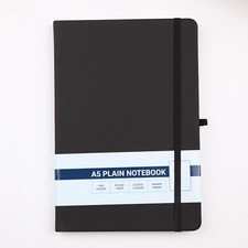 Image of A5 Notebook Plain 80 GSM Pages Hardback Notepad Journal Work Projects Art Maths