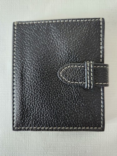Tarjetero fotográfico de cuero negro Levenger para mujer ~ talla única NUEVO - Imagen 6 de 16