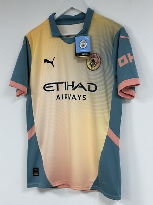 Manchester City Puma 'Definitely City' 4th football shirt size M
