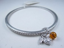 Nina Ricci Rhodium Plated Bangle with Enamel ...