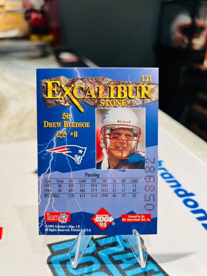 1995 Collector's Edge Excalibur Drew Bledsoe #121 New England Patriots NUMBERED - Image 2 of 2