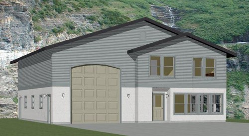 46x48 House -- 2-bedroom 2-bath -- 1,157 Sq Ft -- PDF Floor Plan -- Instant Download -- Model 1C - UK
