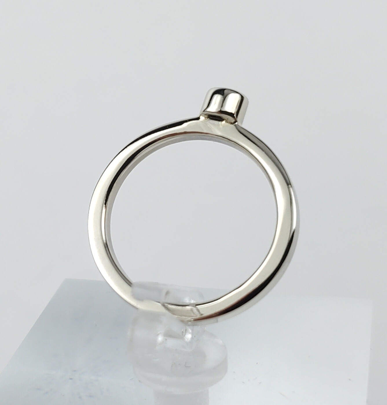 14k White Gold Diamond Stackable Square Shank Sol… - image 5