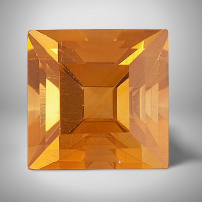 Citrine Square Cut Gemstone 10.1 Cts - 15 mm Lustrous Precious Jewelry Gem