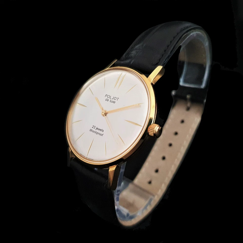 Vintage Watch USSR Poljot De LUXE Ultra SLIM 23 Jewels Soviet Wristwatch 2209 - Image 4 of 4
