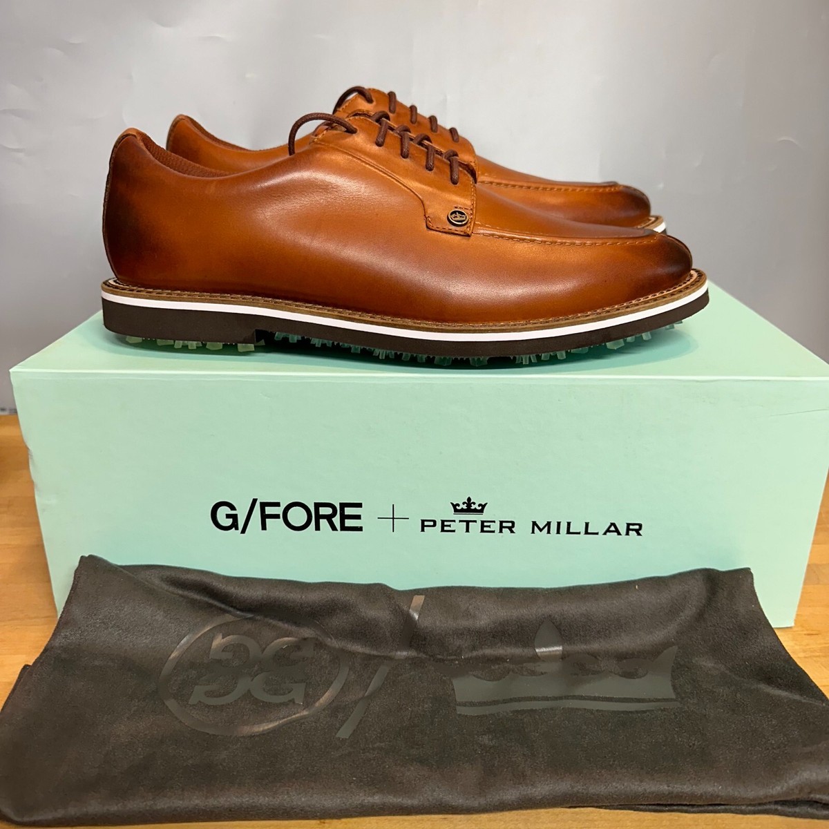 G-Fore X Peter Millar Burnished Pintuck Men Golf Shoe Brown