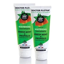 Whitening Toothpaste Tube Flouride-Free, Fresh Mint & Organic Propolis 2Pack 3oz