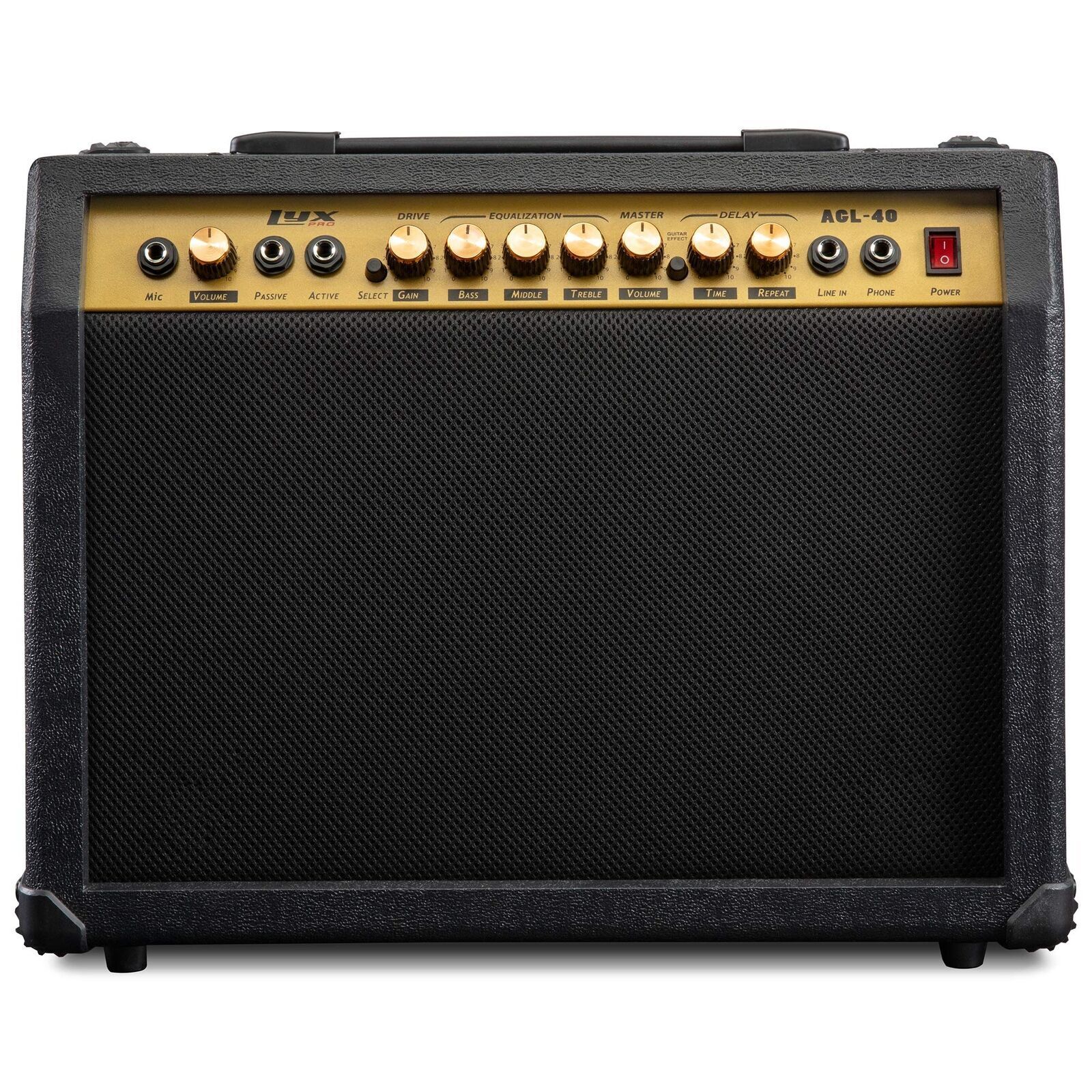 LyxPro LYXAGL40 40W Electric Guitar Amplifier with Built-In Speaker - Black