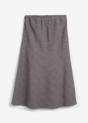 Bequemer winterlicher Midirock mit Gummizug Gr. 40 Grau Meliert Damen-Rock Neu