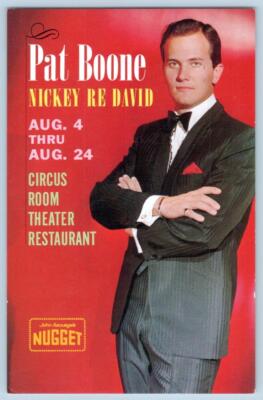 1970s PAT BOONE NICKEY RE DAVID JOHN ASCUAGAS NUGGET CASINO NEVADA