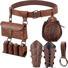 Renaissance Belt Pouch Waist Bag Viking Bracer Hook Medieval Costume Purse