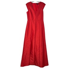 HALSTON Heritage Women's Maxi Dress Red Formal Fit and Flare Elegant Size 6