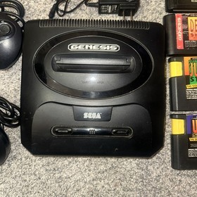 Original OEM Sega Genesis System Model 2 Console Game Genie & 3 Games