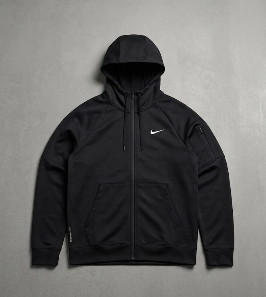 Nike Therma-FIT Herren Full-Zip Hoodie Schwarz Gr. M Fleece Polyester Regular - Bild 2 von 4