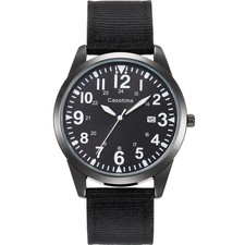 Casotime Tactical Military Watch for Men Field-Tested Analog Quartz Black