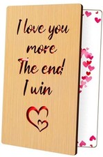 Valentines Day Card Gifts for Men Women - 5 Year 5th Wedding I Love You More