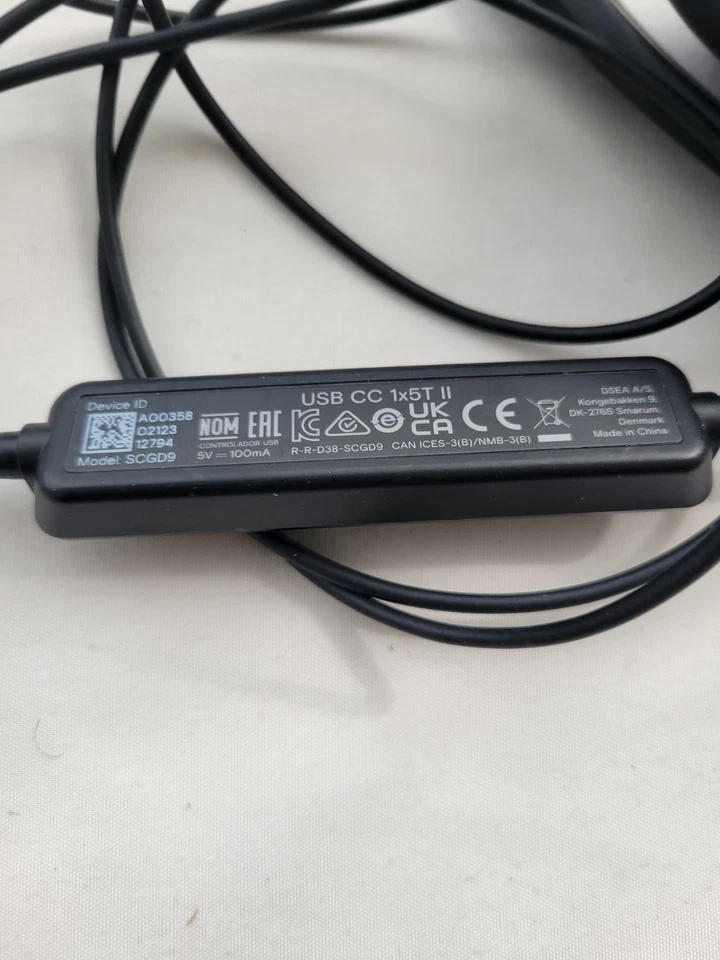 Sennheiser SCGD9 Wired USB CC 1x5T ll Headset Headphones Black - UNTESTED - Image 3 of 4