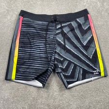 Billabong Board Shorts Mens 38 Black Airlite D'Bah Striped Geometric Swim Trunks
