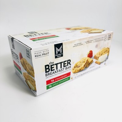 Member s Mark Better Breakfast Bars 32 Count Strawberry Apple Cinnamon New