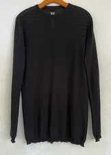 Rick Owen  Walrus SS17 Lightweight Sweater Pullover Men Black Sheer Silky Feel