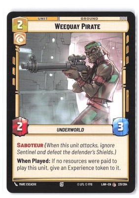 Weequay Pirate 231/264 NM A Lawless Time Star Wars Unlimited