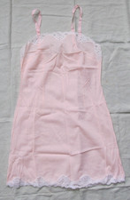 Vintage 50's Pink  lace Nylon Sears Jr. Bazar dress slip pin-up bombshell