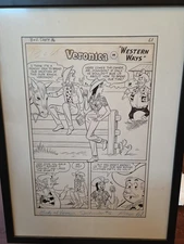 Dan DeCarlo  Rudy Lapick Betty Veronica Splash Page Original Art 1962 Framed