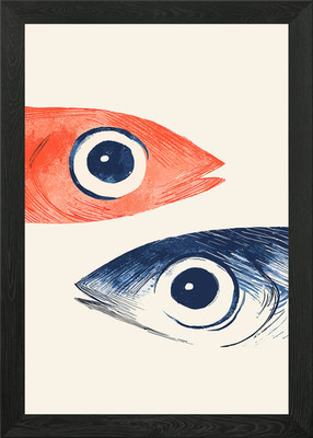 Zwei Fischaugen gerahmtes Wandbild Poster Leinwanddruck Bild