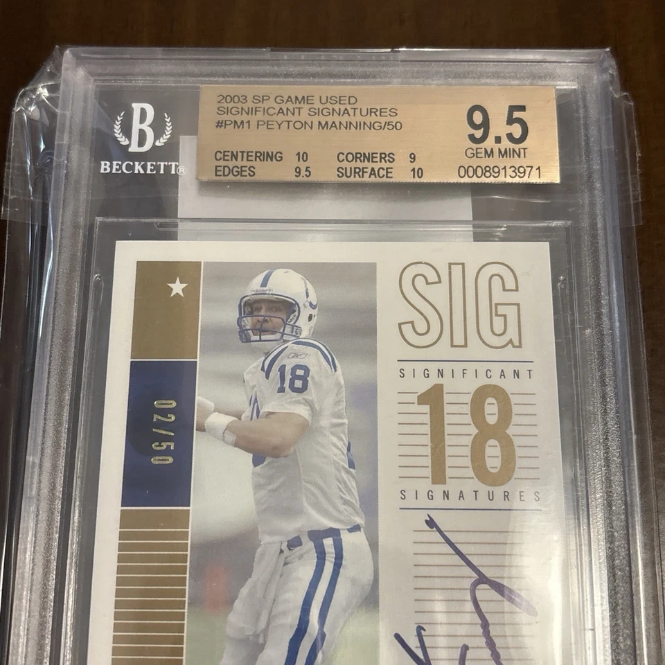 🔥🏈 2003 Upper Deck SP Game Used Peyton Manning Auto 2/50 BGS 9.5 10 🏈🔥 - Image 2 of 4