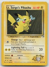 Lt. Surge's Pikachu 81/132 Common Gym Heroes Pokemon Unlimited DMG