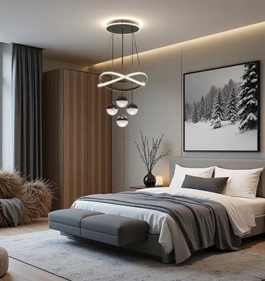 Creative 3-Color Lighting LED Chandelier Spherical Acrylic Pendant Lamp Fixtures