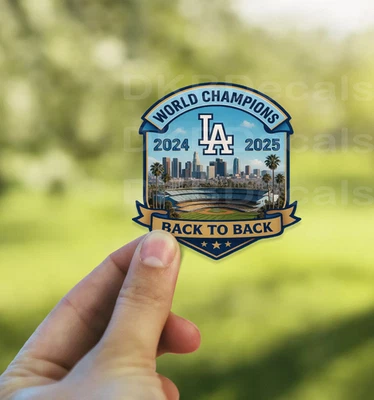 Los Angeles Dodgers 2025 World Series Champions 3.25" x 3" Vinyl Sticker