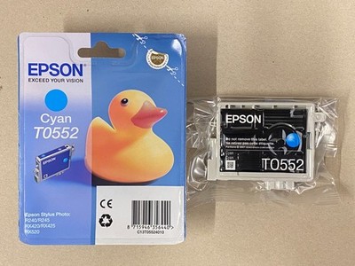 original Epson T0552 Cyan Tintenpatrone Stylus Photo R240 R245 RX420 RX425 RX520