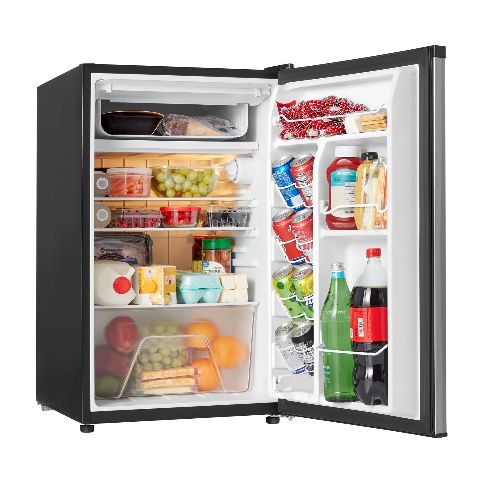 New 4.3 Cu ft Single Door Mini Fridge Stainless Steel Compact Refrigerator Home
