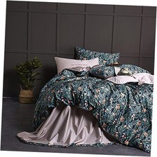 Duvet Cover Size Set Boho Floral Pattern Vintage King Green Floral Leaf Print