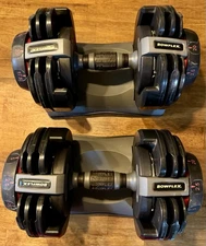 Pair Set Bowflex SelectTech 220 Adjustable Hand Weight Dumbells 2.5 To 20 Pounds