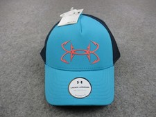 Under Armour Hat Cap Snap Back Womens Blue Trucker Mesh Back Athletic