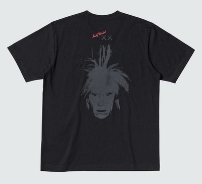 Authentic KAWS + Andy Warhol Black Kurzarm T-Shirt Herren Größe Large - XL