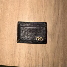 Salvatore Ferragamo Gancini Logo Leather Card...