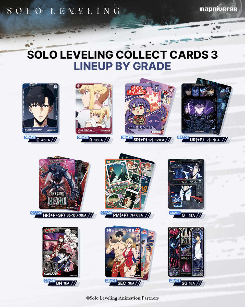 Solo leveling collection card Vol.3 Booster Box SL3E Mapniverse