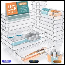 25 PCS Clear Plastic Drawer Organizer - WOWBOX