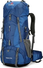 75L Hiking Backpack with Rain Cover Waterproof Camping Backpack Shoes Warehouse