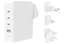 BELKIN BOOST CHARGE 140W USB GAN 4-PORT WALL TRAVEL CHARGER UK, EU & US PLUGS