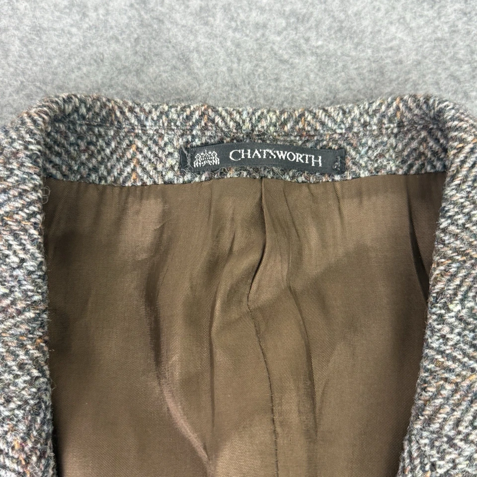 Blazer Harris Tweed Para Hombres 40S Multi Cuadros Espiga Chaqueta Country Chatsworth Foto 3 de 4