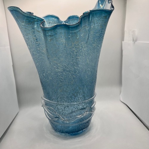 LG VTG Ruffel Jackin Pulpit Design MURANO ART GLASS VASE Hand Blown - Picture 8 of 8