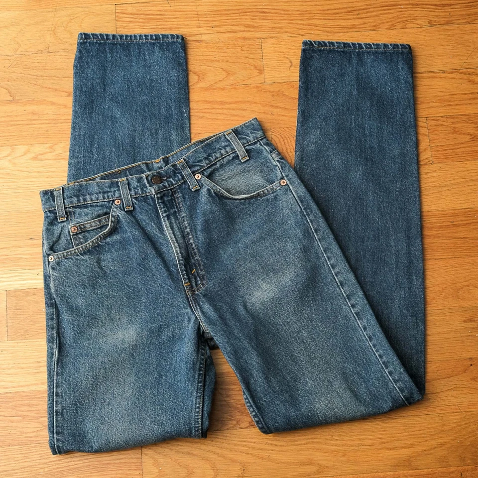 Vintage 90s Levi’s 505 Orange Tab Blue Wash Denim Jeans Made in USA Size 32x36 - Image 4 of 4