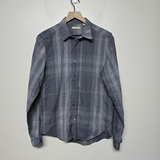 Burberry Brit Men s Gray Nova Check Button Down Long Sleeve Shirt Size M Preppy